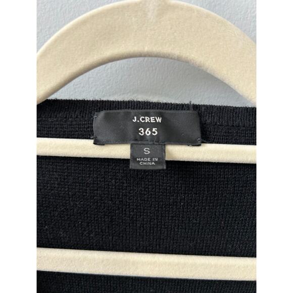 J.CREW Cardigan Sweater Women Small Black Knit Wool Blend Long Sleeve Open Front - Picture 3 of 7